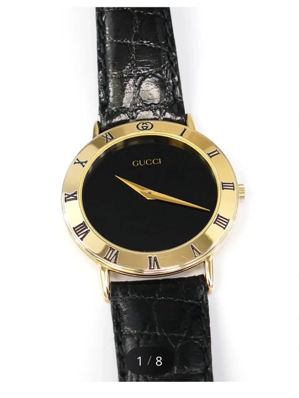 Gucci 3000L Ladies Black Dial,  Gold-Tone Watch